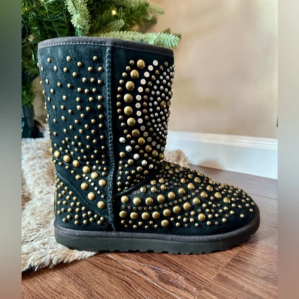 UGG X Jimmy Choo Vintage Studded Mandah Limited Edition Boots !RARE! Size 8 - Picture 15 of 16